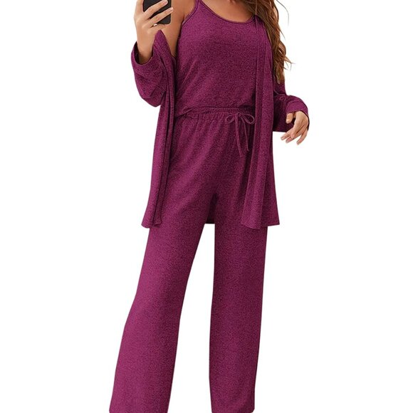 Three Piece Loungewear Set Oversized Chic Minimal Lounge Pajama Set